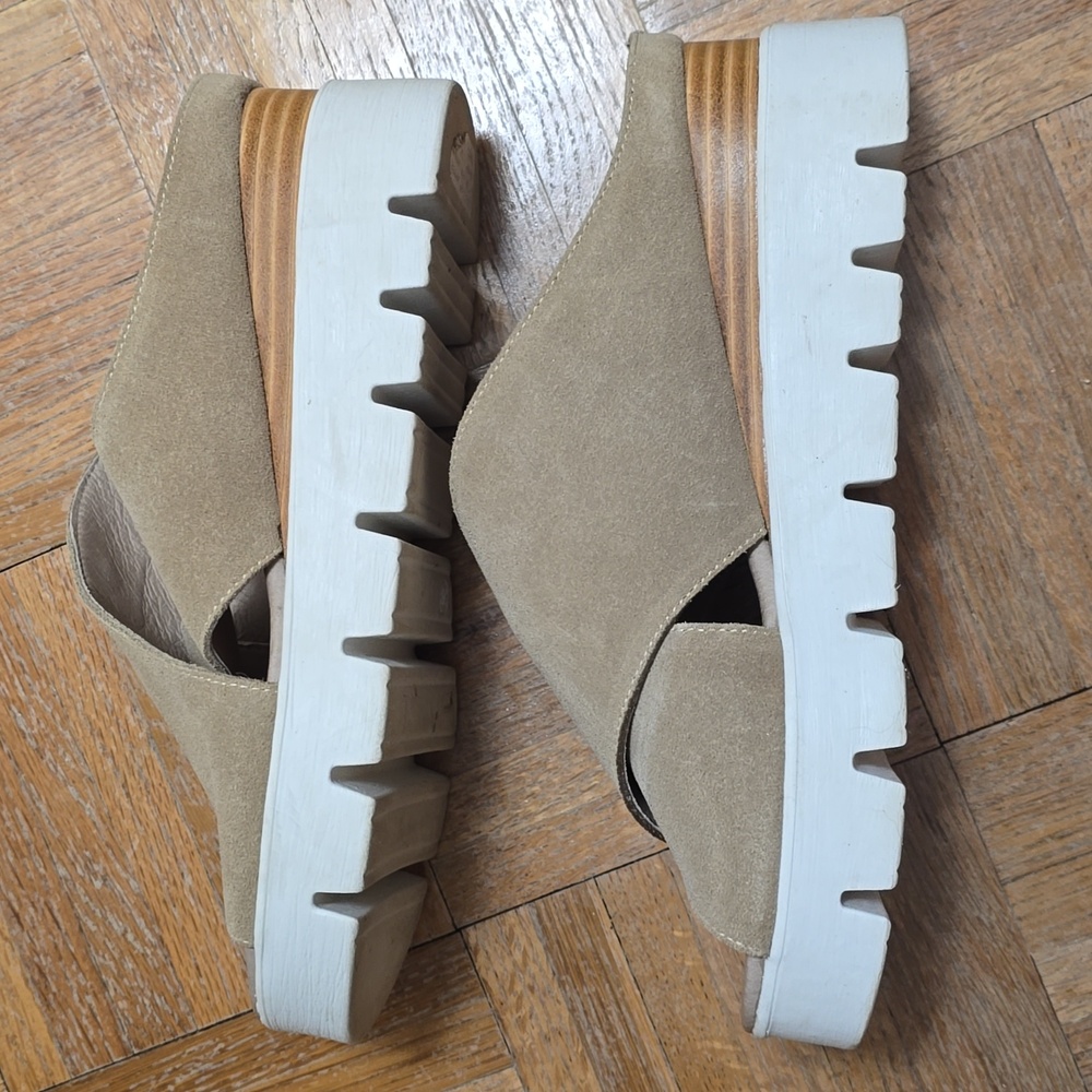 Silent D Racket Tan Suede Platform Sandals - image 7